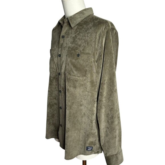 Weatherproof Vintage Corduroy Button Up Shirt Large Green Soft Microfiber Pocket - Picture 4 of 9